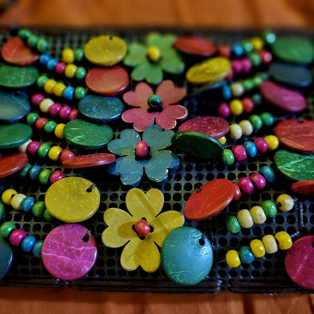 Boho | Color Beaded Crossbody Bag | Boho Earrings - Picture 4 of 7
